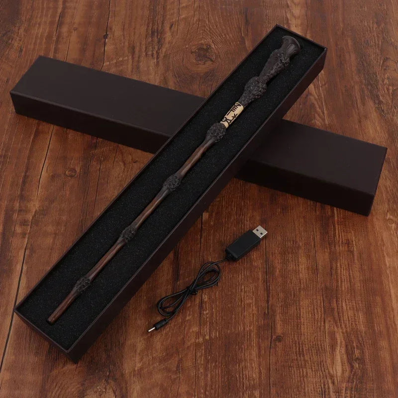 Magiczna Różdżka Harriesa z Efektem Ognia i Światła – Rekwizyt Sceniczny / Cosplay / Prezent 🎩✨