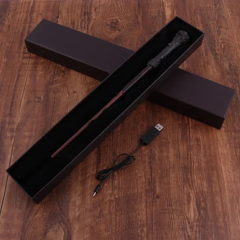 Magiczna Różdżka Harriesa z Efektem Ognia i Światła – Rekwizyt Sceniczny / Cosplay / Prezent 🎩✨